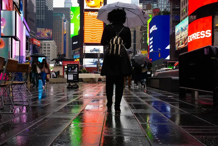 Times Square rain